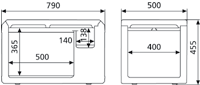 Waeco CF 80 freezer box dimensions